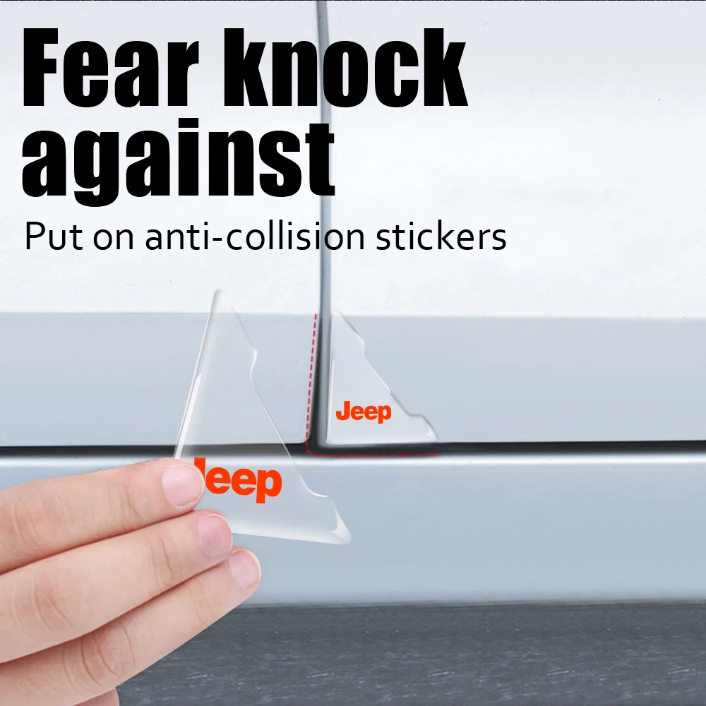 

2pcs Transparent Car Door Corner Anti-scratch Strip Cover Bumper Collision Stickers For JEEP Grand Cherokee Wrangler Accessories