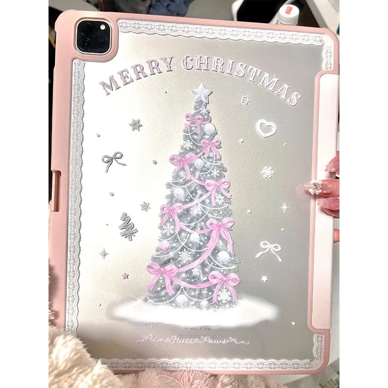 Оригинальный милый чехол для планшета с принтом сладких когтей, рождественская любовь, подходит для iPad, акриловый тройной защитный чехол от падения