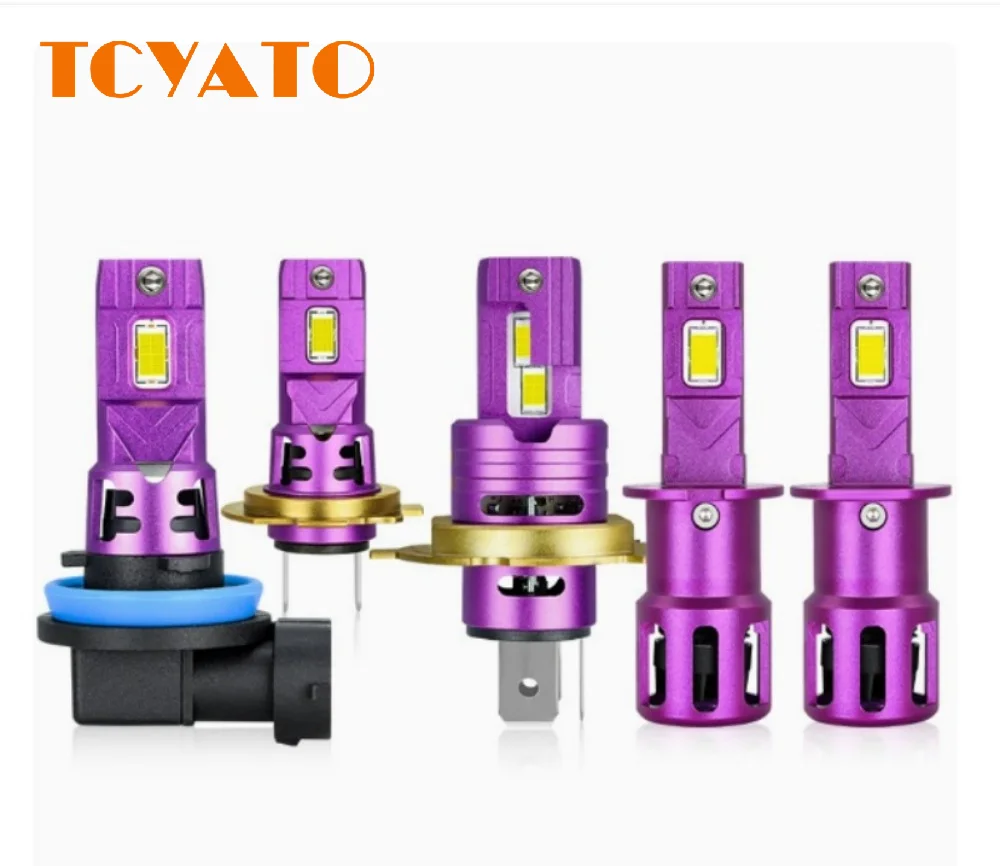 

TCYATO 2Pieces 32W Through-hole V4 automotive LED headlights with integrated high and low beams and a fan
