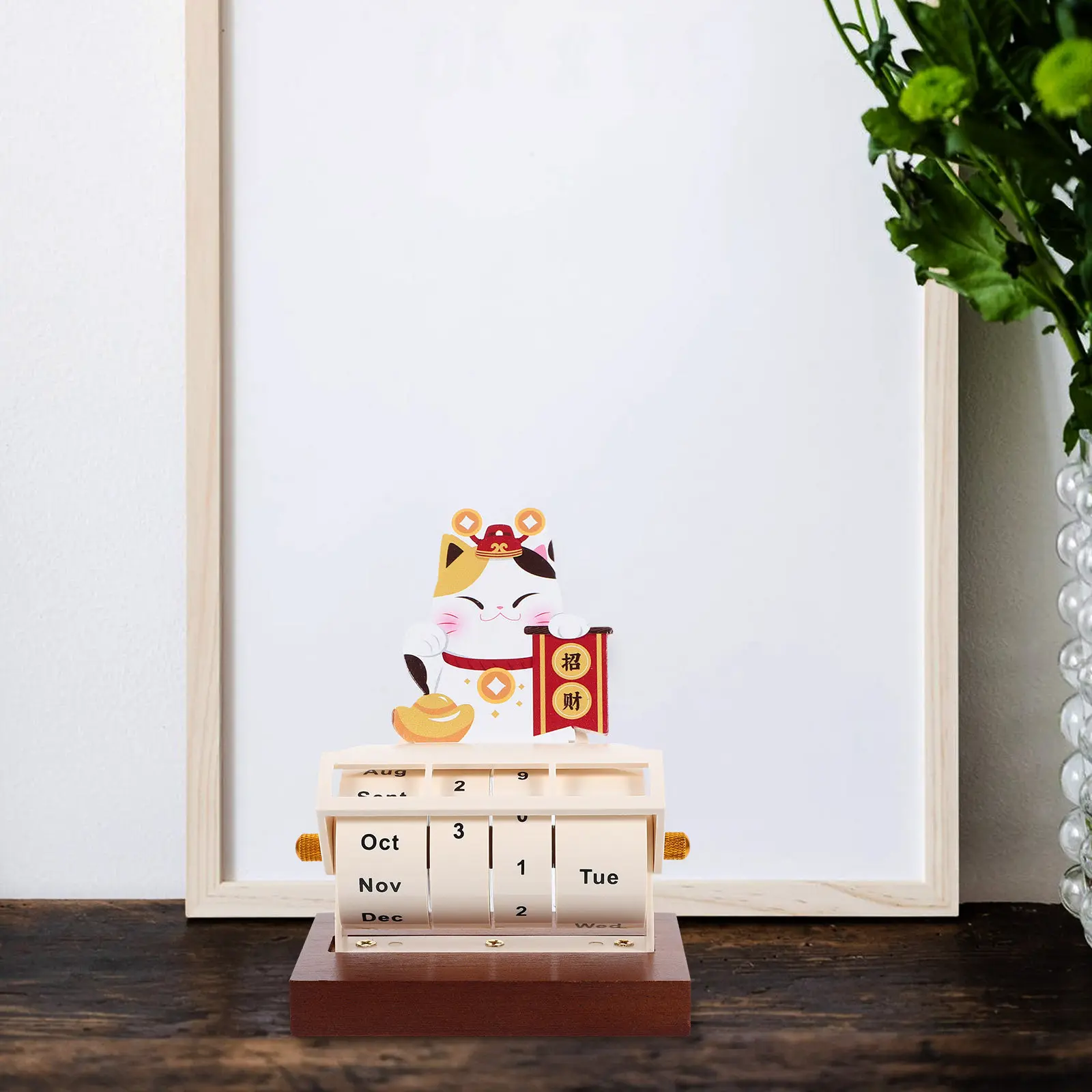 

Экологичный деревянный вечный настольный календарь: многоразовый, для ежедневного использования, для дома, офиса, книжной полки, школы