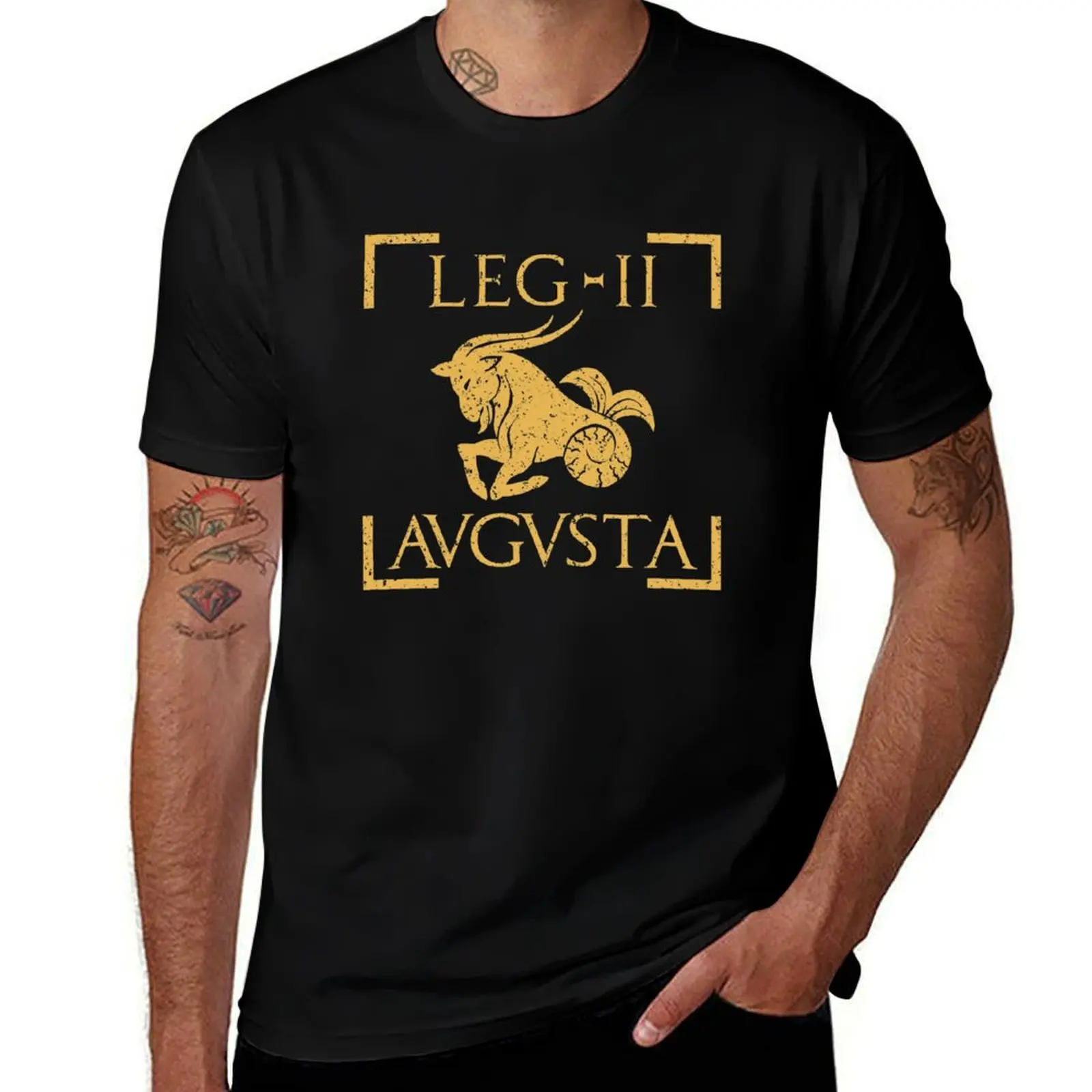 Legio II Augusta Capricornus Emblem Roman Legion T-Shirt Work Utility Short Sleeve Shirt T-Shirt