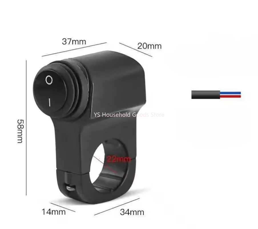 Universal 7/8" Motorcycle Handlebar Switch， Headlight On/Off Toggle for Bike， ATV， Spotlight image 6