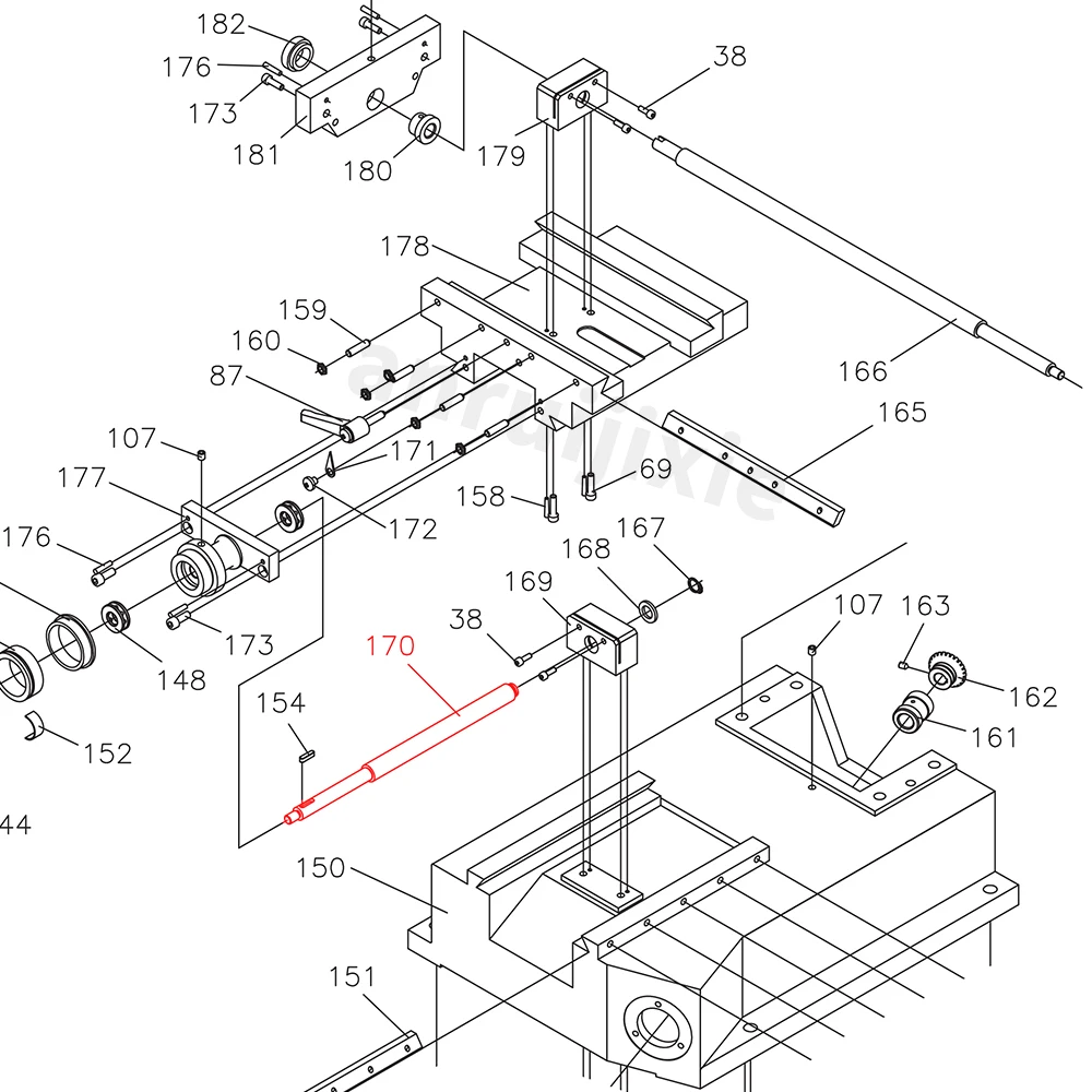 Y-Axis Metric Feed Screw,for SIEG SX3-170&X3&JET JMD-3&BusyBee CX611&GrizzlyG0619& G0463