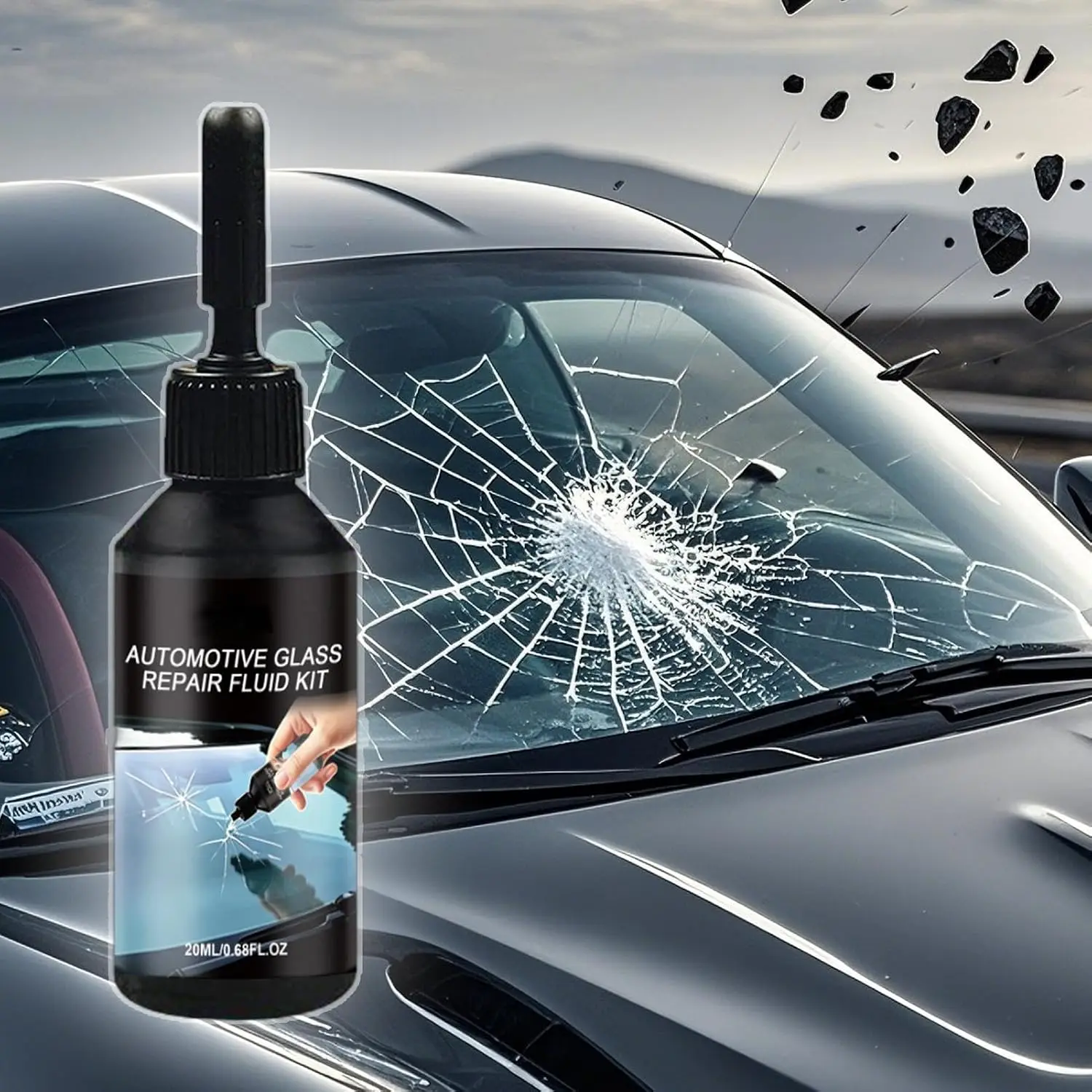 20ml Automotive Crack Repair Fluid Windshield Chip Repair Kit DIY Glass Repair Adhesive for Cars SUVs Trucks RVs Minivans