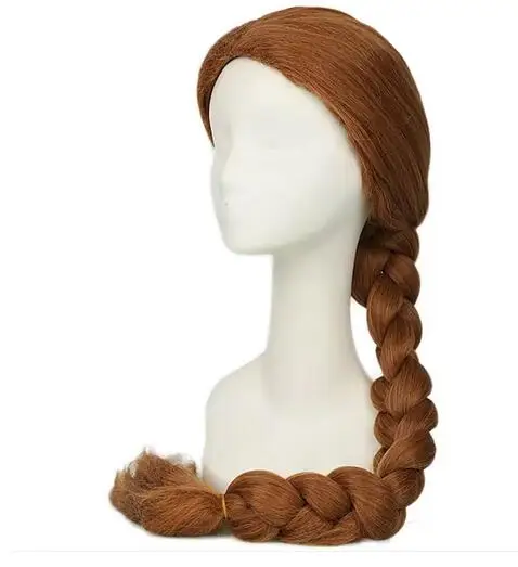 Coslive-pelucas de cabello sintético Shrek Princess Fiona, peluca trenzada marrón ultralarga, accesorio de Cosplay