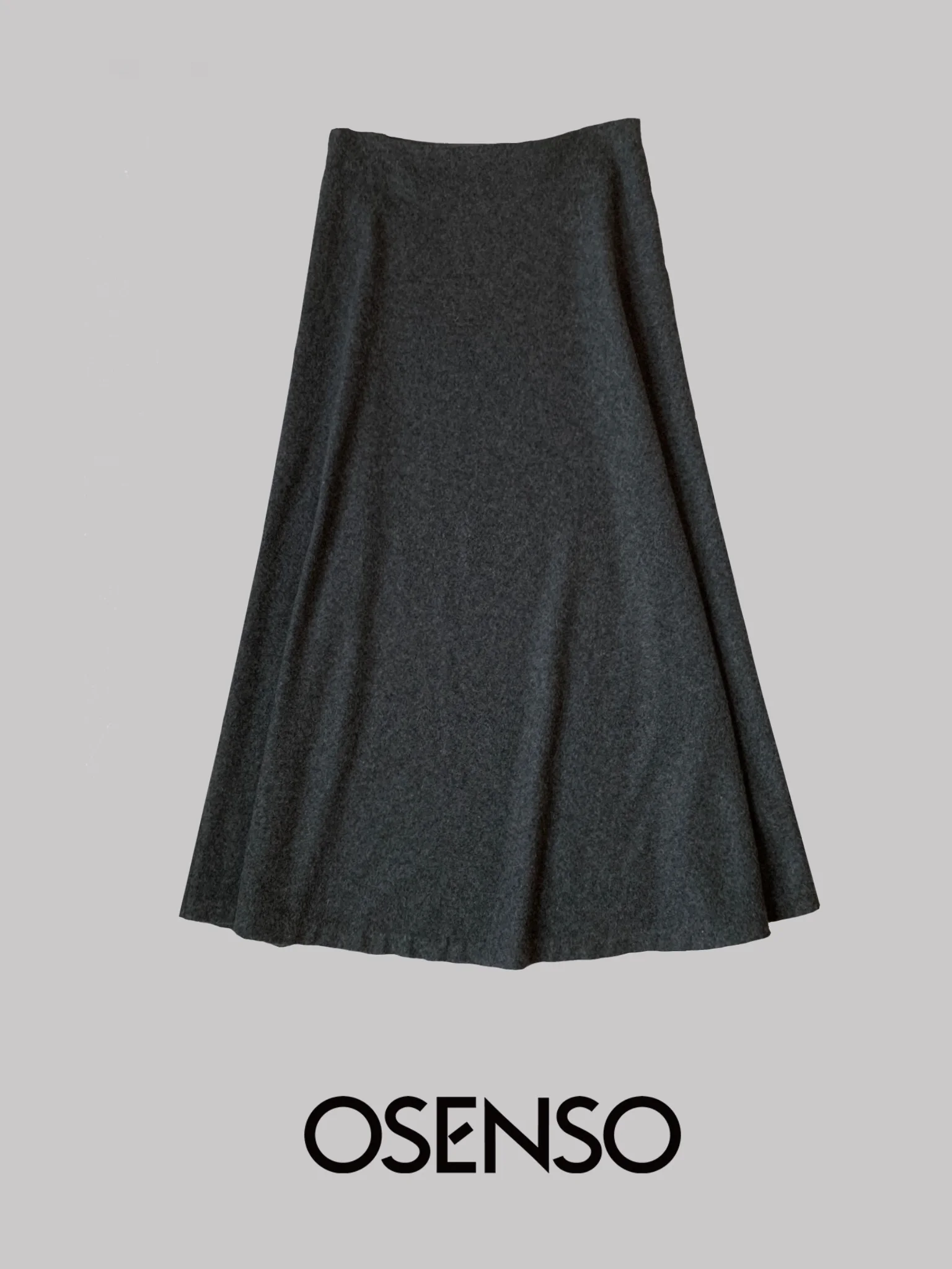 

OSENSO Victoria 20 Woolen Skirt Versatile High Waist Midi A-Line Skirt Ele Autumn Winter Faion Women's Premium Clothing