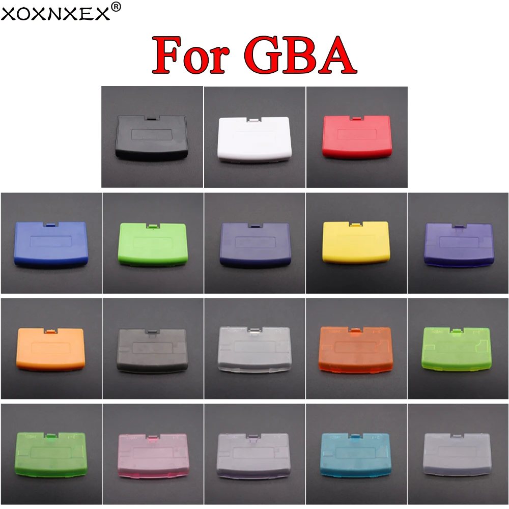 1pcs 18 색상 게임 보이 어드밴스 GBA 뒷문 케이스 커버 용 교체 배터리 커버 뚜껑 도어 쉘 선택