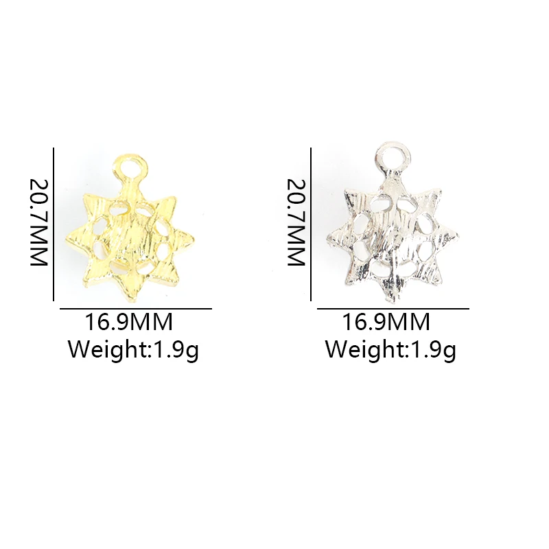 10Pcs luxury Pearl Inlaid Crystals Sun Charm Creative Eight Pointed Star Metal Pendants Diy Jewelry Necklace Earring Accessories