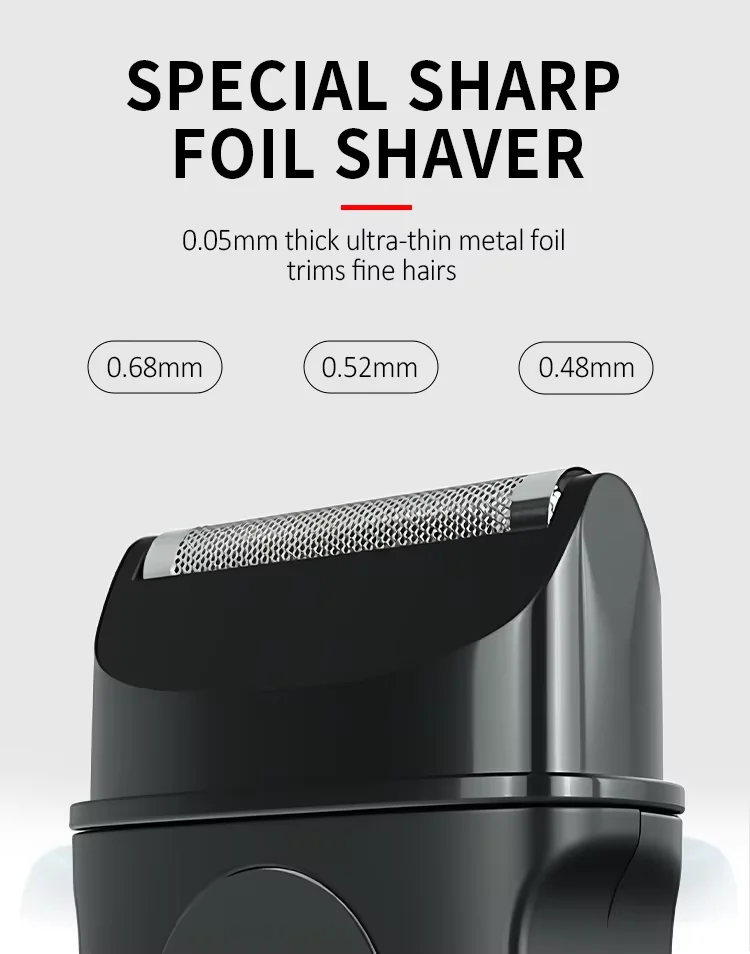 KF-6412 10000RPM Folienrasierer Professioneller Mini-Kantenrasierer Titan-Folienklinge Bart- und Haarschneider USB für Männer mit Extra-Folie – Detail 4