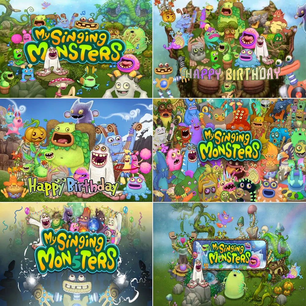 My Singing Monsters Gamer Birthday Party Cartoon Theme Animal Background Decoration Children Gift Baby Shower Photography Props