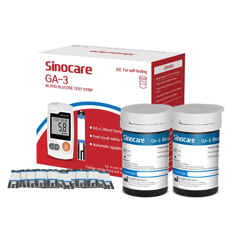 50/200/500/pcs Sinocare Blood Glucose Test Strips ( for GA-3 Blood Glucose Meter Monitor only )