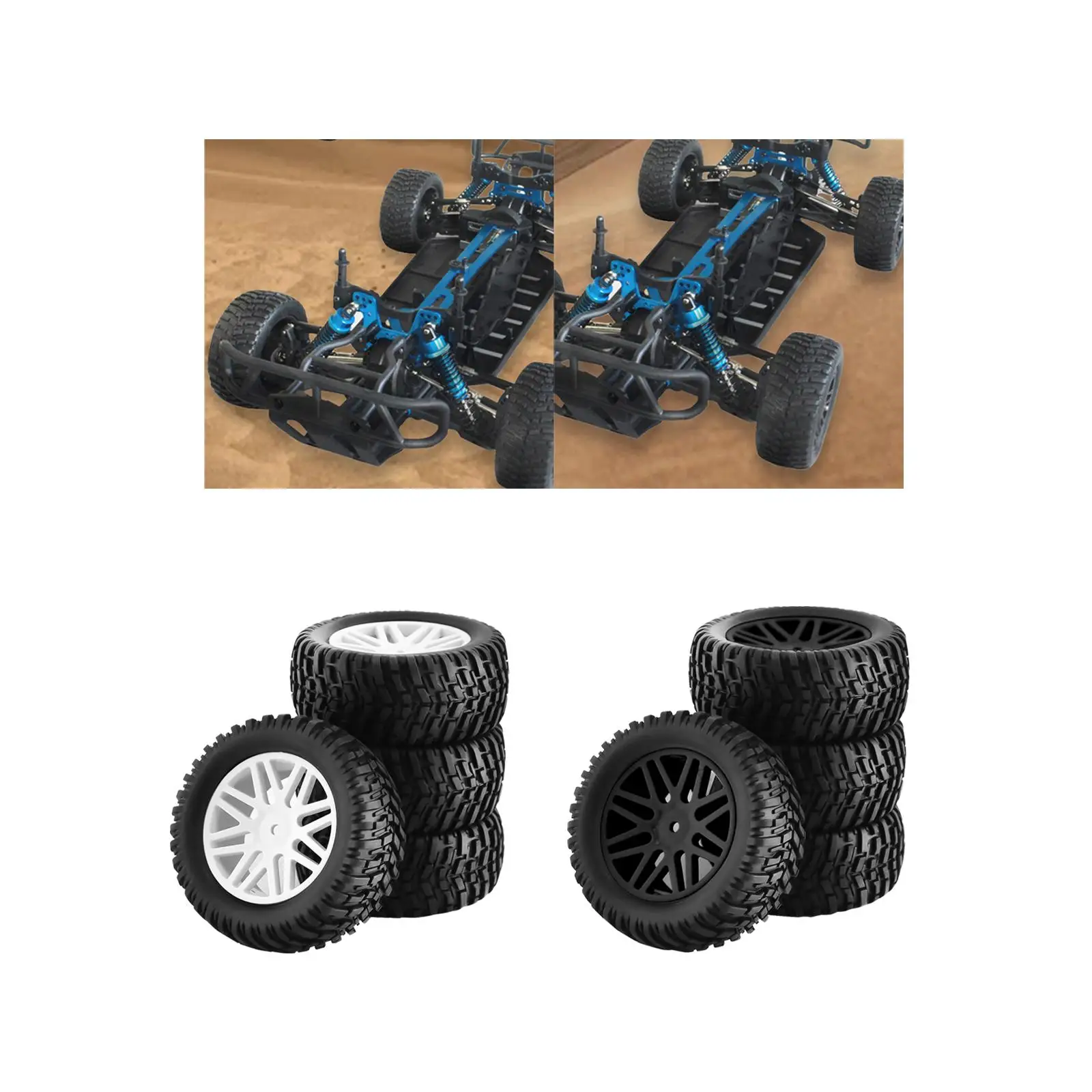 1/10 RC Short Course Truck Tyres and Wheels Set Replacement Parts for 94155 94177 Off Road Vehicles Wear Resistance Accessories 5