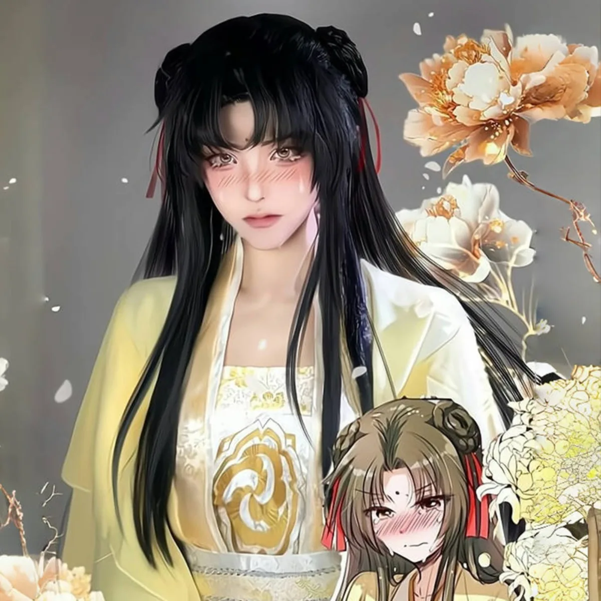 Long Straight Cosplay Wig with Air Bangs for Jin Ling | Custom Ancient Chinese Style Full Wig from Mo Dao Zu Shi