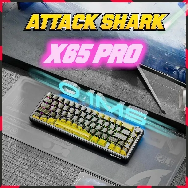ATTACK SHARK X65PRO HE Rapid Trigger Wireless Gaming Keyboard, 0.01mm RT Accuracy 8000Hz Wired Keyboard with Magnetic Switch