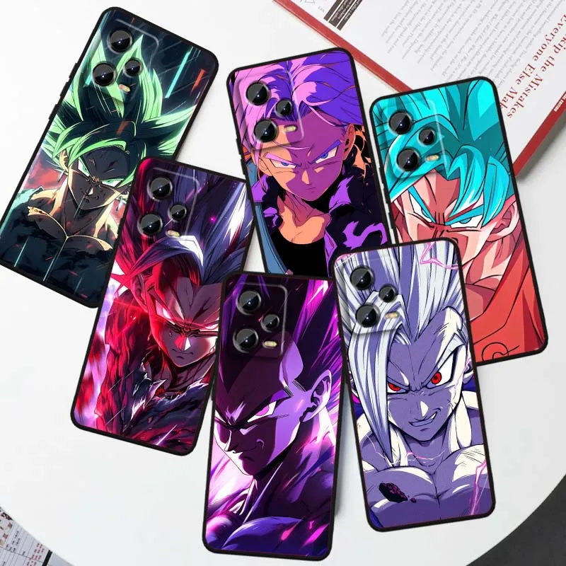 

Dragon Ball Goku Colorful For Xiaomi Redmi Note 15 14 13 12 12S 11E 11 11S Pro Plus 4G 5G Black Soft TPU Cover