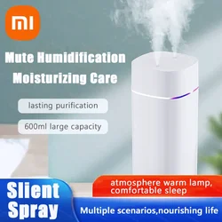 Xiaomi-humidificador de aire USB con doble boquilla, difusor de aceite esencial, generador de niebla fría, luz nocturna silenciosa para el hogar, coche y oficina, 600ml