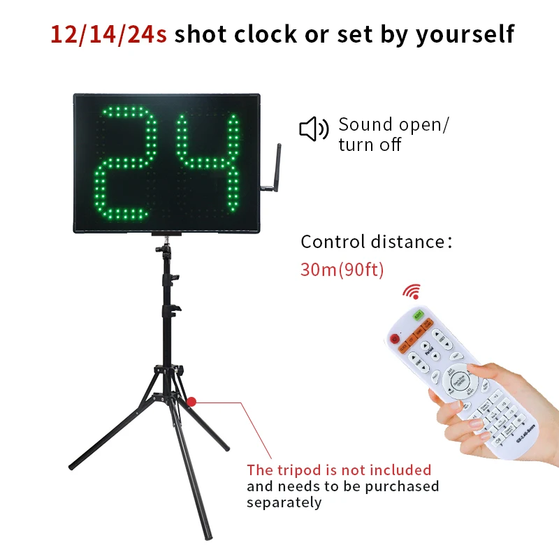 YIZHI 2pcs Set Digital Basketball Stadium 0-99 Seconds Countdown Editable LED 12s 14s Reset 24s Shot Clock with Remote Control