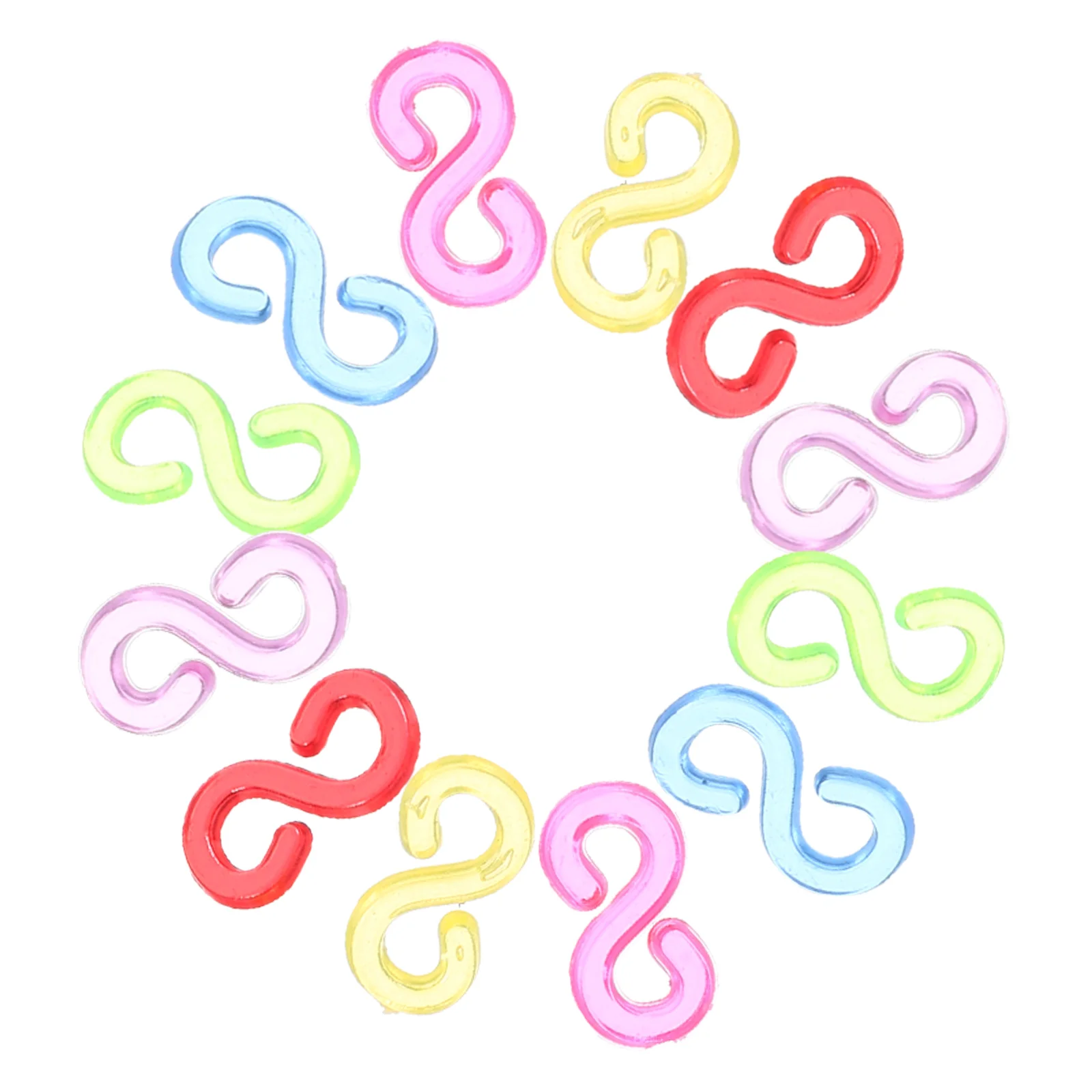 500 Uds. Cierres de banda de goma de arcoíris con hebilla en S para hacer pulseras, accesorios en caja de colores, Clips de plástico