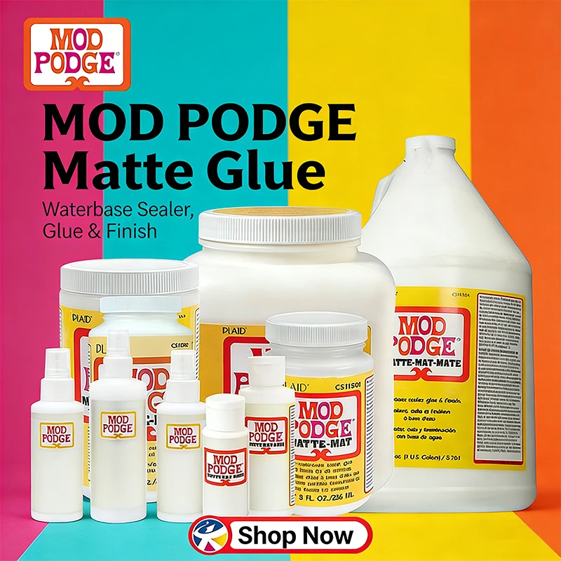

Mod Podge Matte Sealer Glue and Finish Quick Dry Easy Clean for Wood Paper Fabric & More Non-Toxic