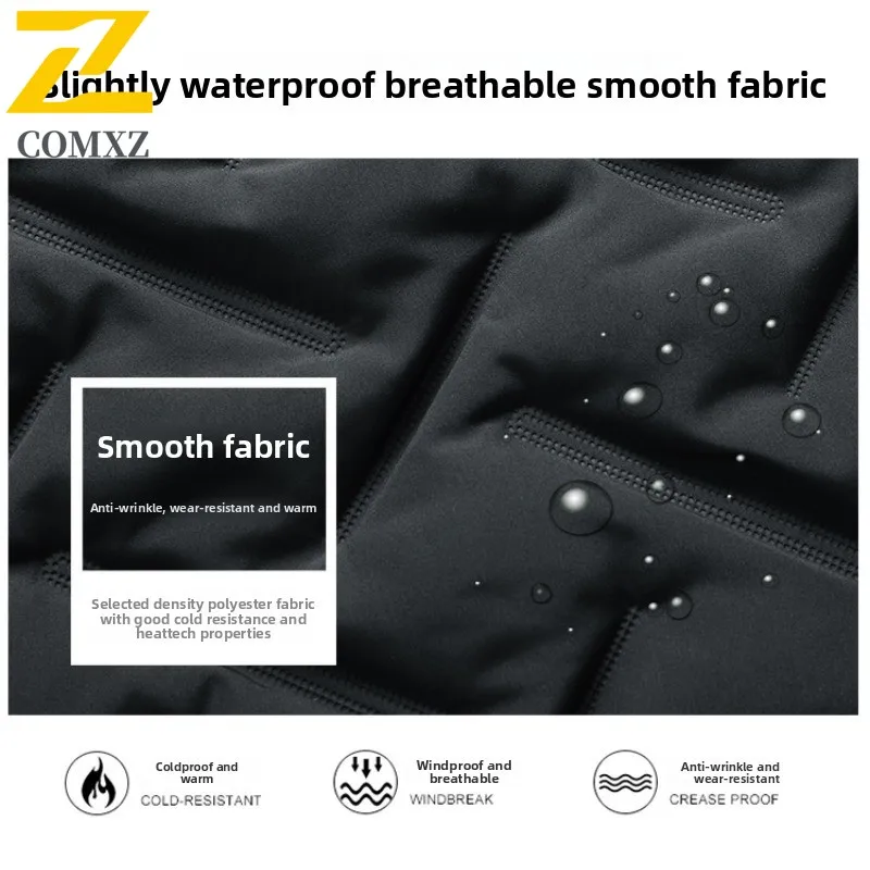 Men Outdoor Casual Vest Autumn American style Quilted Down Waterproof Windproof Thermal Padded Sleeveless Stand Collar Jacket