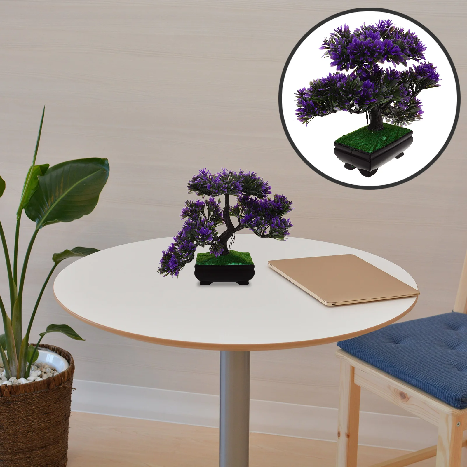 

Artificial Guest-Greeting Pine Bonsai Mini Simulation Tree Purple Eco-Friendly Plastic Decor For Home Office Desk Artificial