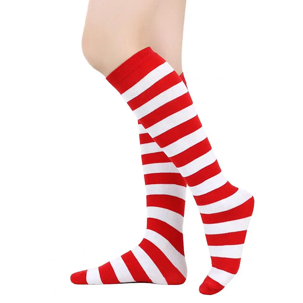 

Striped Long Socks for Women Knee-high Socks Colorful Stretchy Knee-length Socks Ribbed Leg Warmers Elastic Striped Legwear