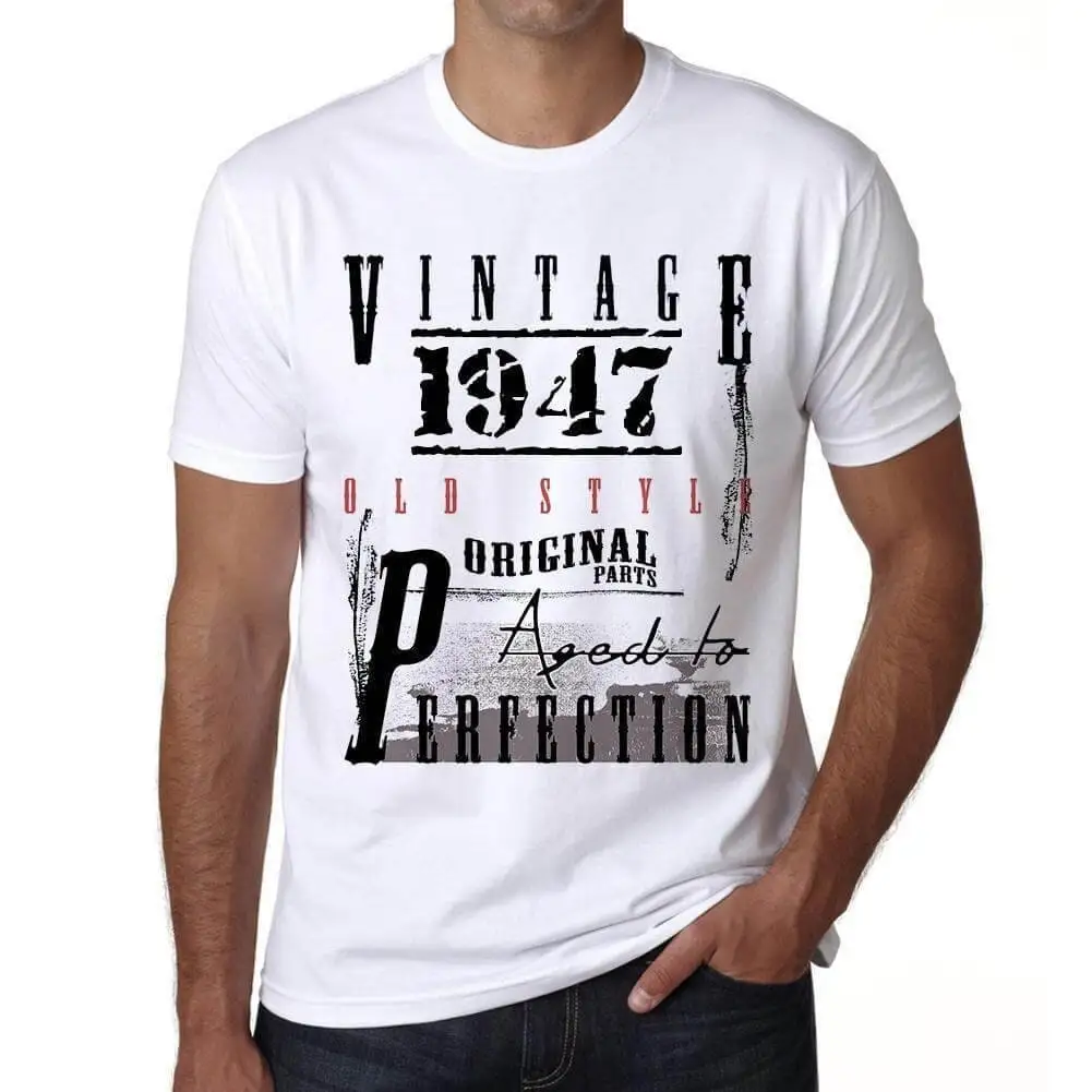 Ultrabasic Men'S T Shirt Original Parts Aged To Perfection 1947 76Th Birthday Vintage 76 Years Novelty