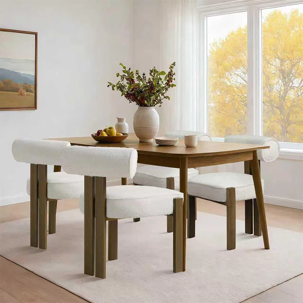 Comfortable Modern Boucle Dining Chairs Set of 2