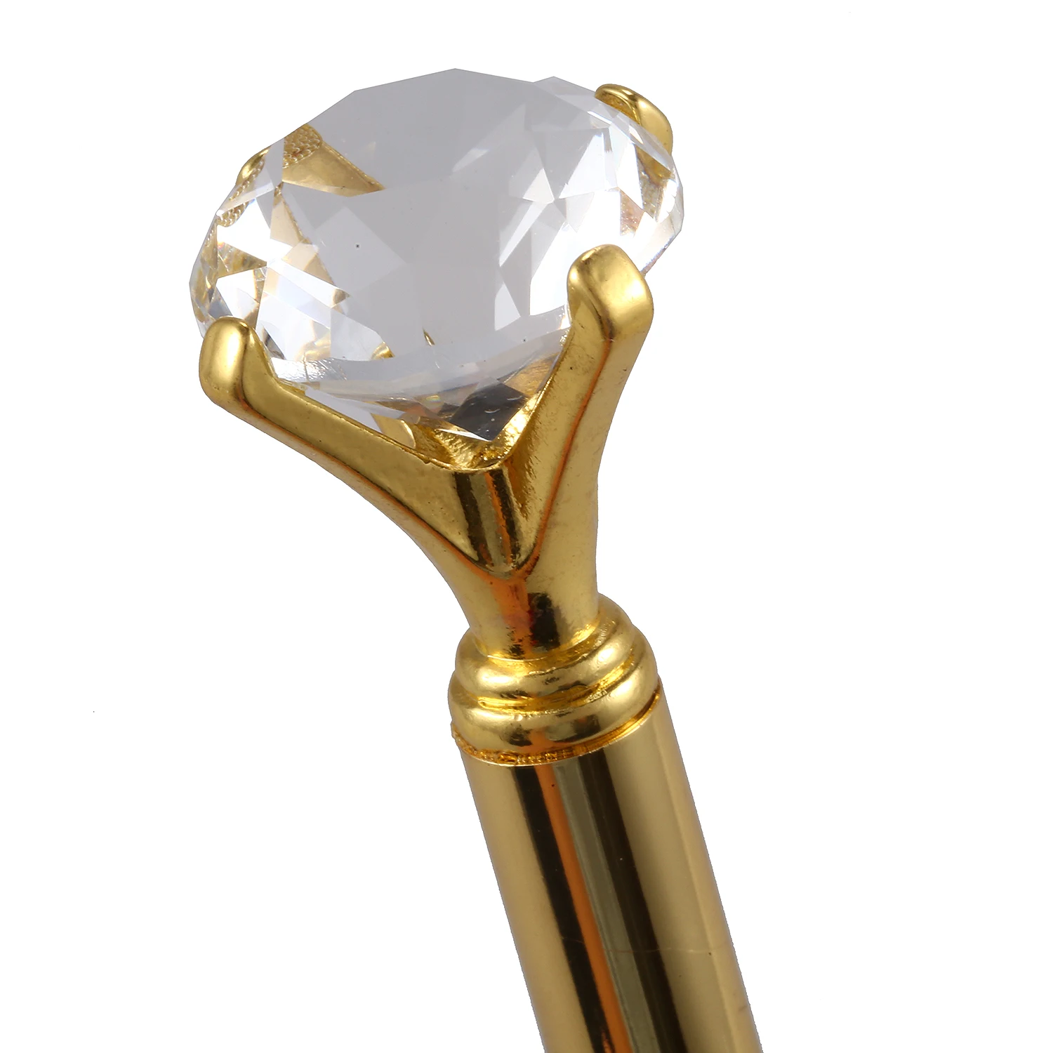 Kawaii Ballpoint Pen alloy Ball Pen With Diamond Black Refill Pen Fashion School , Gold