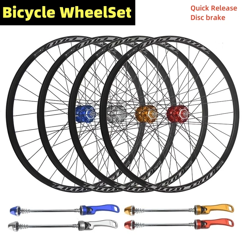 Disc Brake Wheelset 24/26 /27.5/ 29 Inch 32 Holes Quick Release Rims Mountain Bicycle wheelset Bearing Front 2 Rear 4 Ultralig