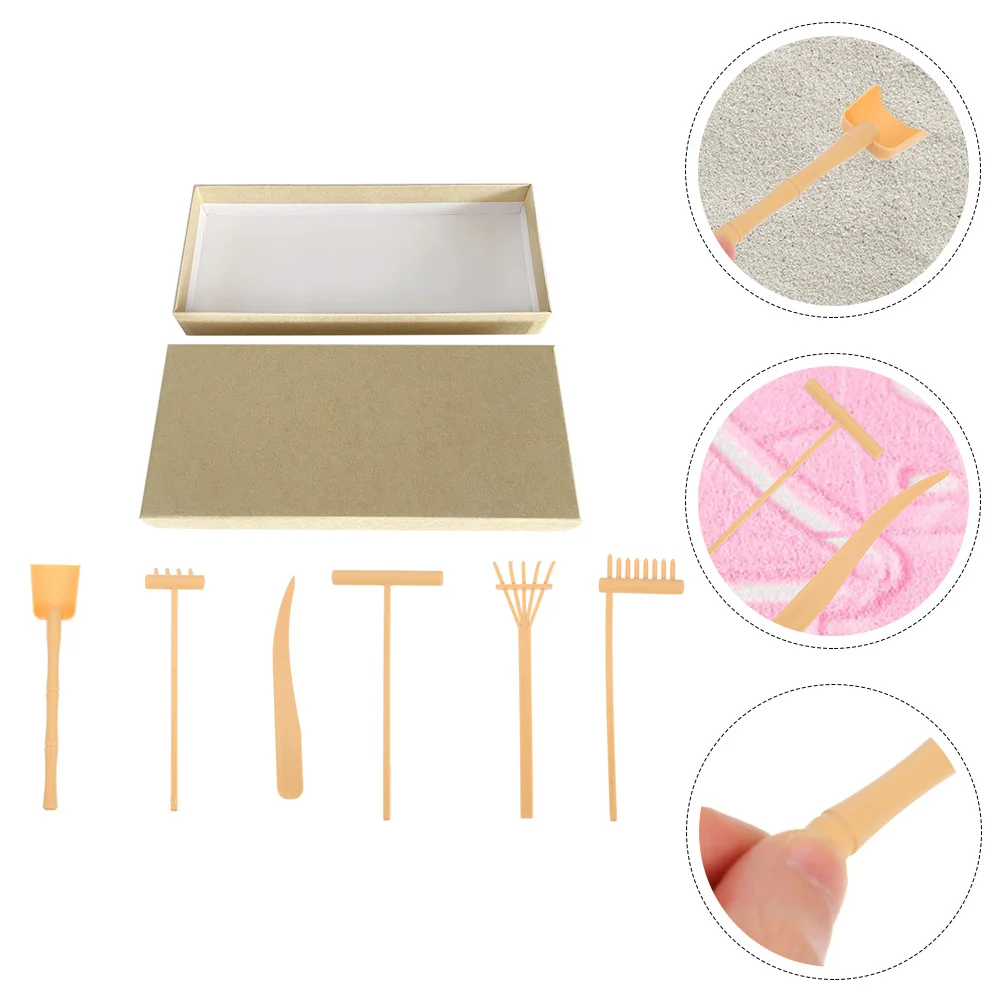 Zen Sand Rake Set Drawing Tool Garden Supplies Table Decoration for Desk Yellow Decors Child