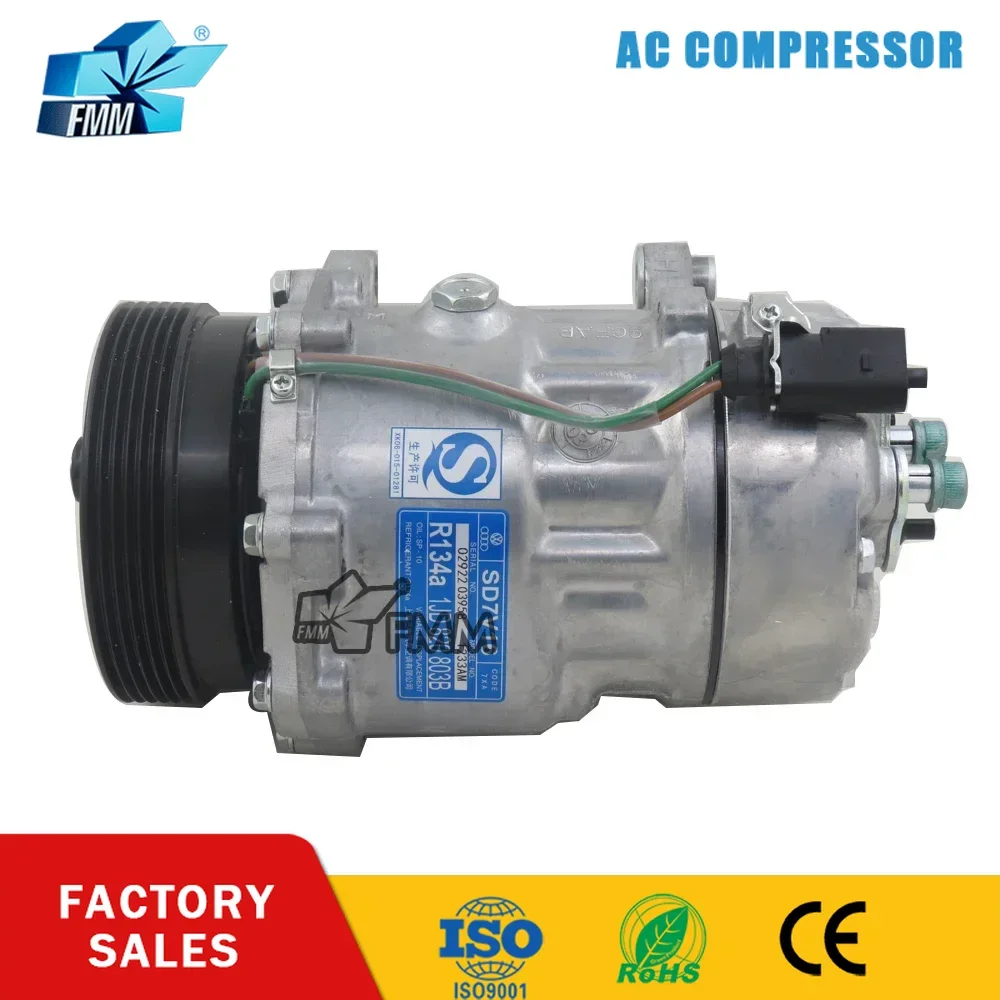

SD7V16 12V AC Compressor for AUDI A3 Volkswagen Golf Bora Caddy 1J0820803K 1J0820805 1J0820803L 1J0820803A 1206 1221 7M3820803B