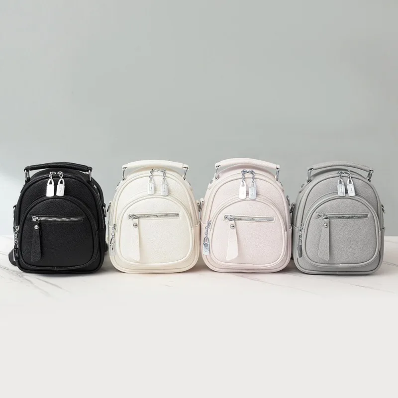 1 قطعة حقيبة كروس صغيرة أنيقة من جلد البولي يوريثان حقيبة ركاب متعددة الألوان بلون سادة حقيبة ظهر متعددة الاستخدامات للتنقل #2