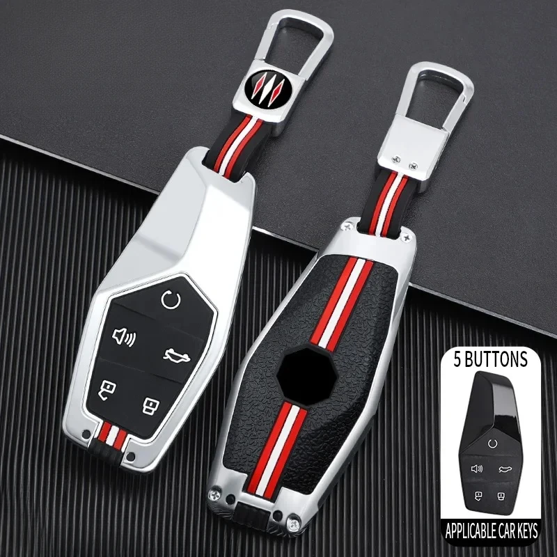 

5 Bottons for MG ONE 2022 2023 2024 2025 Metal Car Key Cover Fob Case Shell Keychian Car Accessories