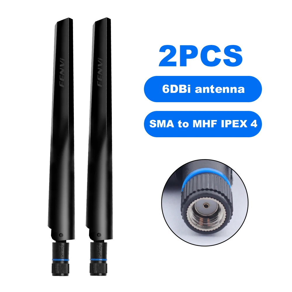 FENVI 6DBi WLAN-Antenne Dualband 2,4 GHz/5,8 GHz RP-SMA-Anschluss für M.2 Mini PCI-E-Kartenadapter, WLAN-Router – Detail 1