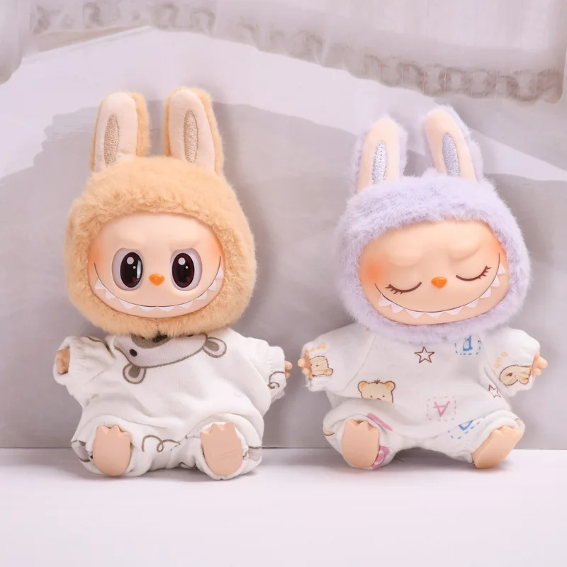 

17cm Labubu Mini Doll'S Clothes Outfit Accessories For Korea Kpop Exo 15-17cm Labubu Idol V1 V2 Pajama onesie climbing suit Clot
