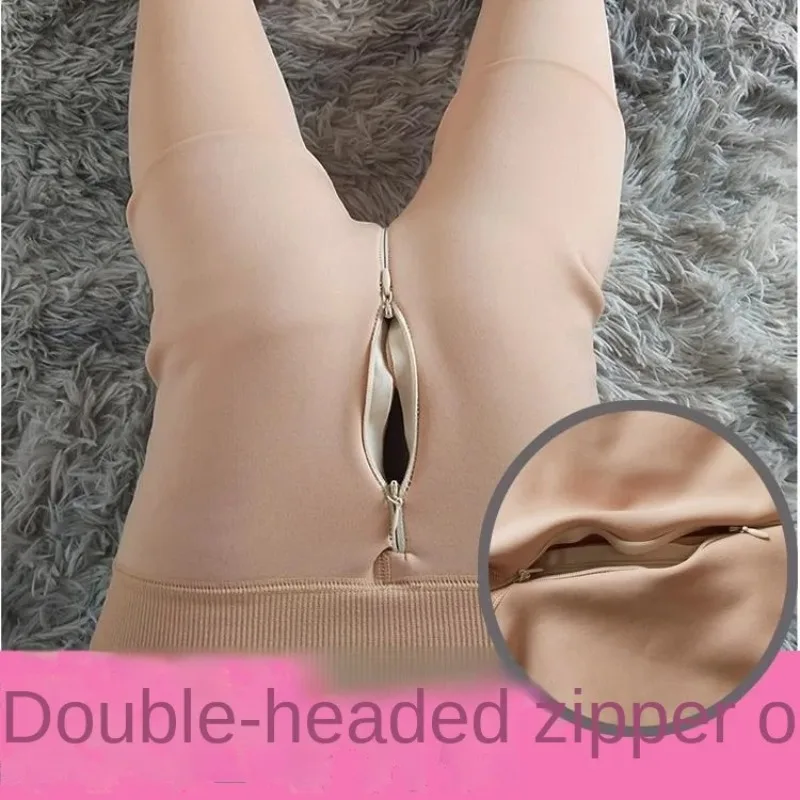 Outdoor Open Crotch Sex Pants, Exotic Hotpants Women Seamless Peach Hip Leggings Push Up Yoga Clothes Couple Casual Streetwear