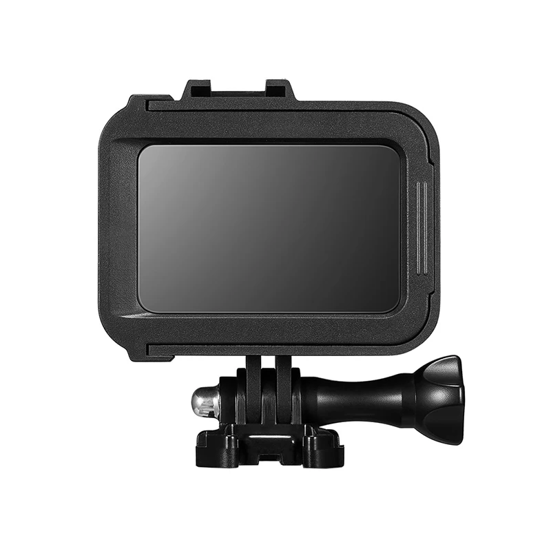 Protective Frame for GoPro Hero 8 Black Mount Microphone Vlog Cage Housing Shell Case Vlogging Cage with Cold Shoe