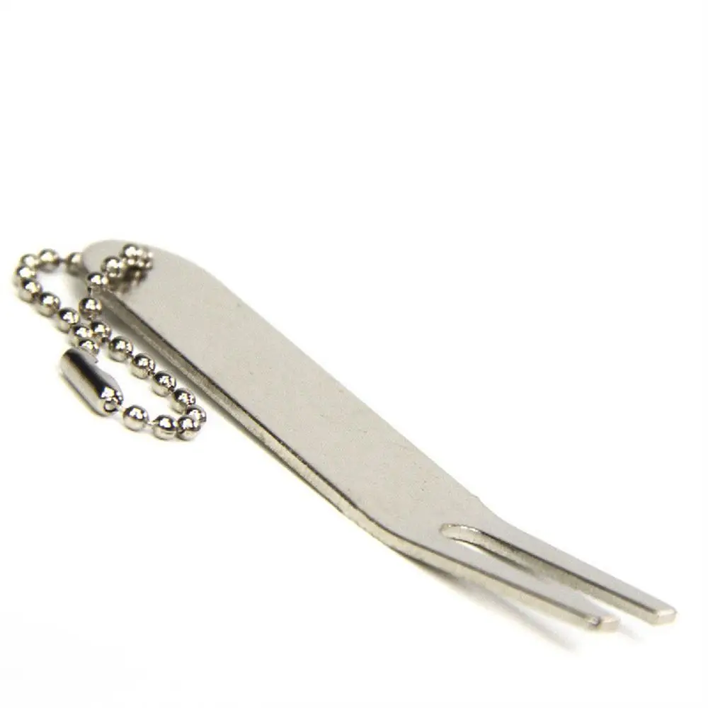 

Zinc Alloy Divot Repair Tool with Bead Chains clean groove Golf Pitchfork lightweight Golf Putting Golf Green Fork Training Aids