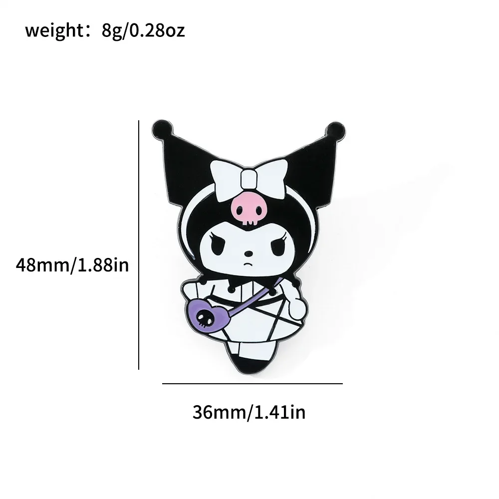 Sanrio Kawaii Esmalte Pins para Mulheres, Desenhos Animados Anime, Hello Kitty, Kuromi Melody, Broche De Metal, Emblema Da Mochila, Pin Jóias Acessórios