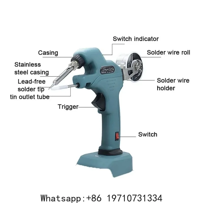 Cordless Electric Soldering Iron Portable Automatically Send Tin Welding Gun Repair Power Tool for Makita for wa Battery