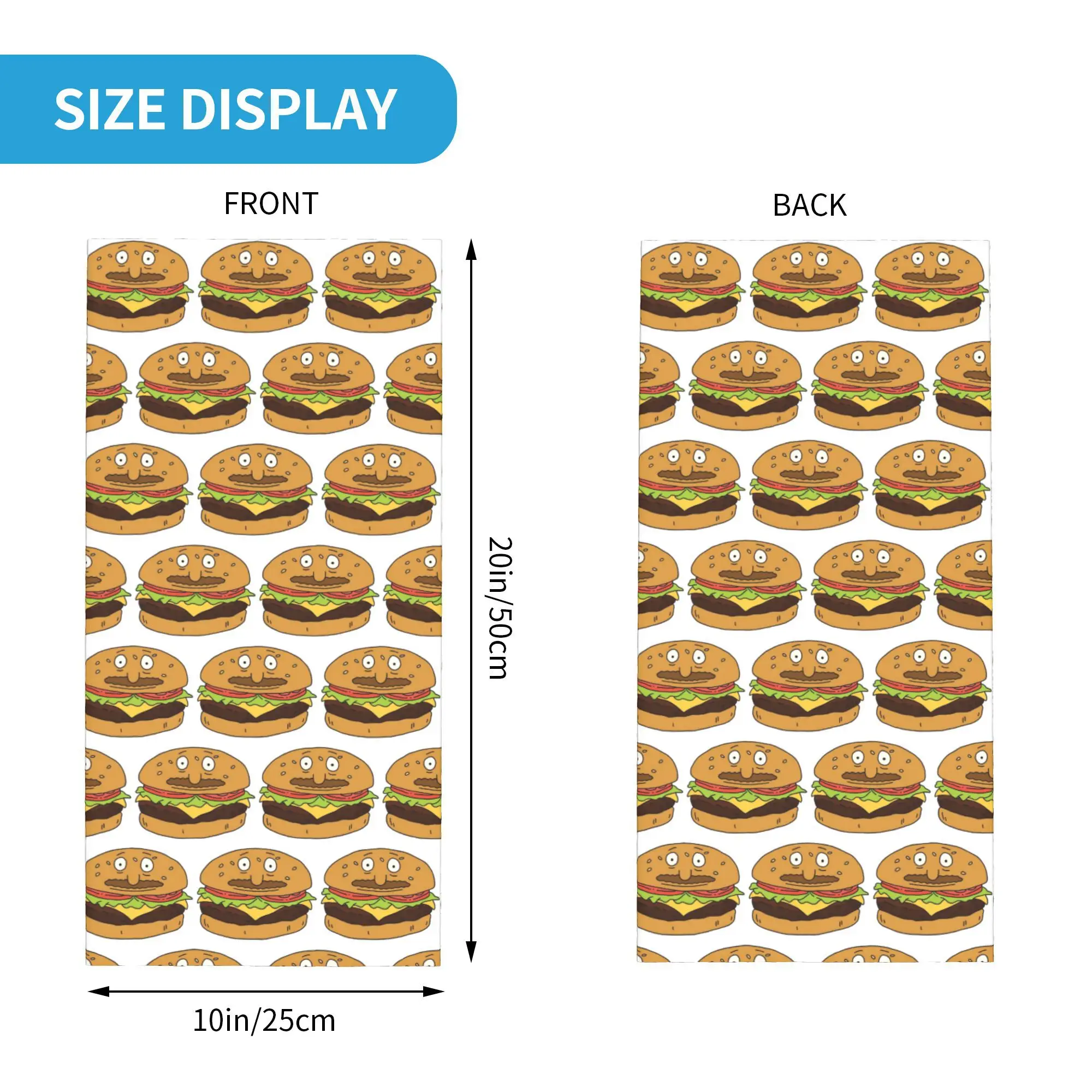 Bob as a Burger Bandana Neck Gaiter Printed Wrap Scarf Multifunction Headwear Running For Men Women Adult Washable