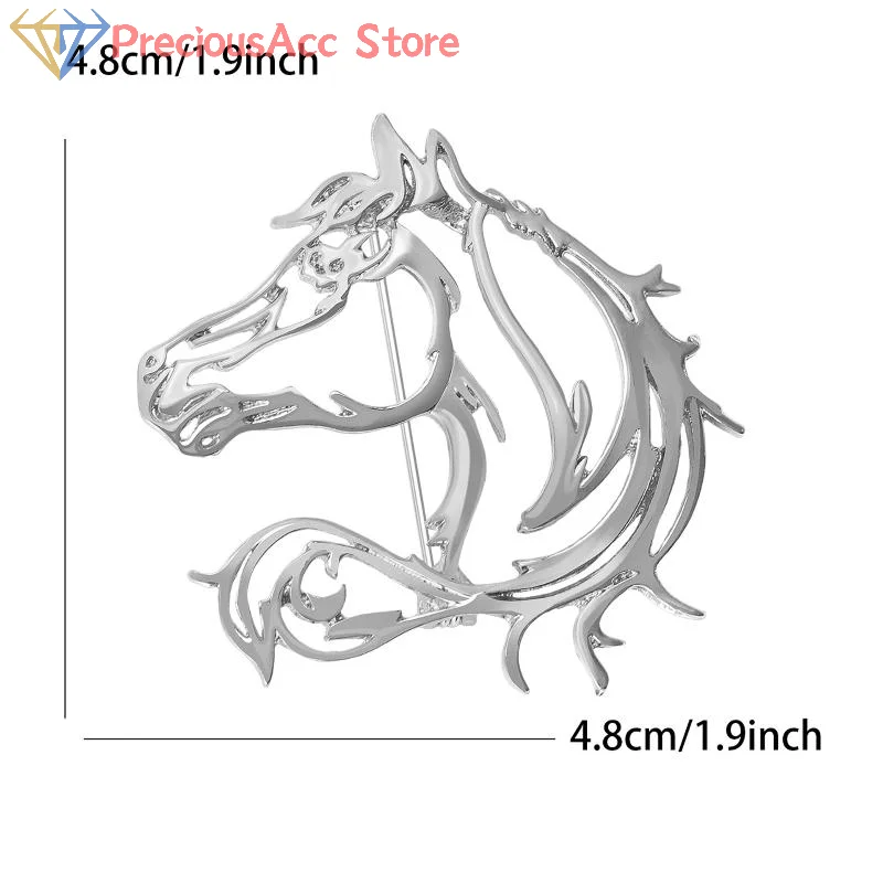 الحيوان الجوف الحصان بروش للنساء الرجال شخصية بسيطة سبيكة السلس دبوس دبابيس ملابس عصرية مجوهرات اكسسوارات هدية #2