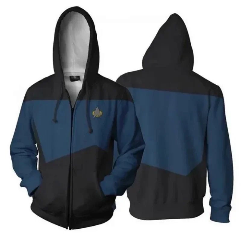 Sweats à capuche Star Costume Trek TNG pour hommes et femmes, The Next Generation, Rouge, Jaune, Bleu, Veste, Manteau, Top, ST, Uniforme, Accessoires, M20