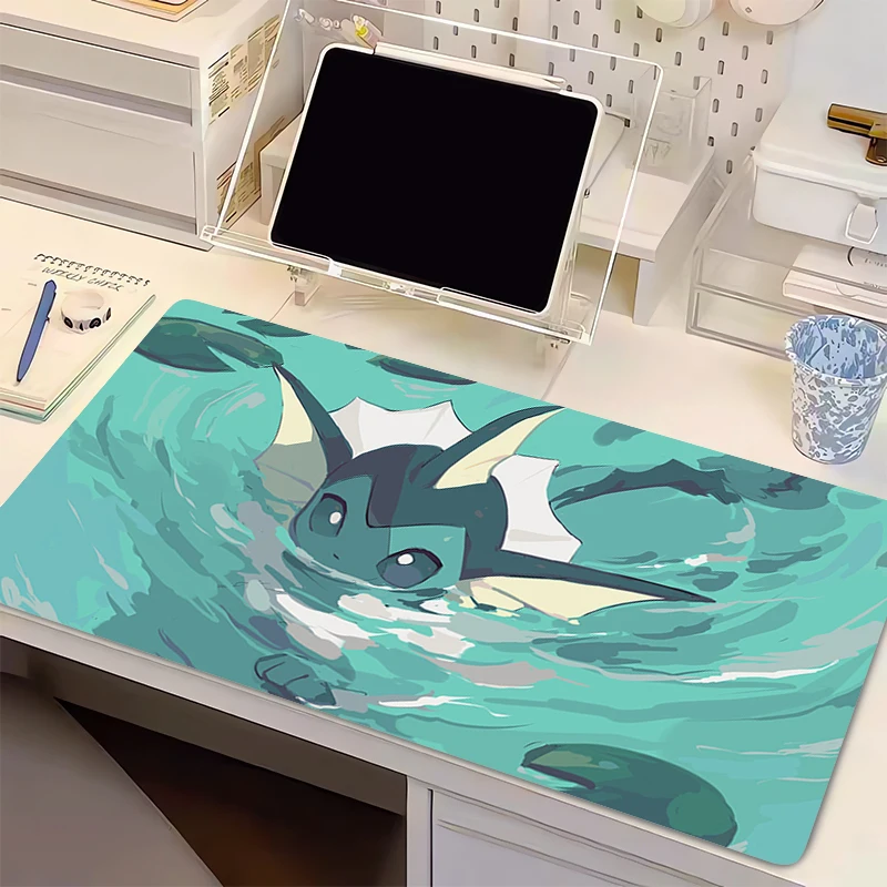 

Коврик для мыши P-Pokemon Kawaii Gaming Lock Edge, утолщенный, XXL, аксессуар для компьютера, коврик для клавиатуры, коврик для геймерского стола, коврик для мыши