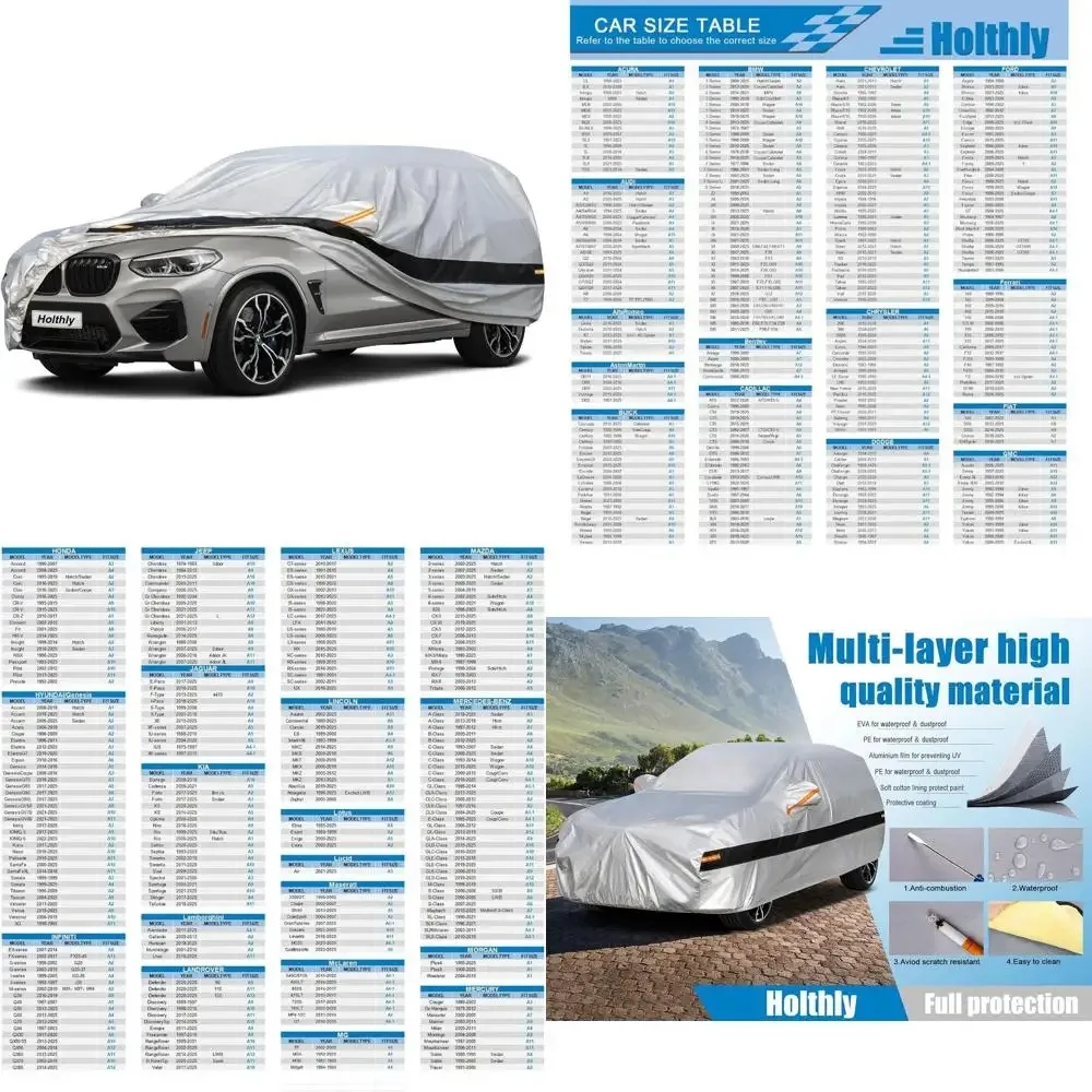 

Waterproof SUV Car Cover - 10 Layer All Weather Protection, UV Dust Rain Snow Resistant, Custom Fit Outdoor Cover