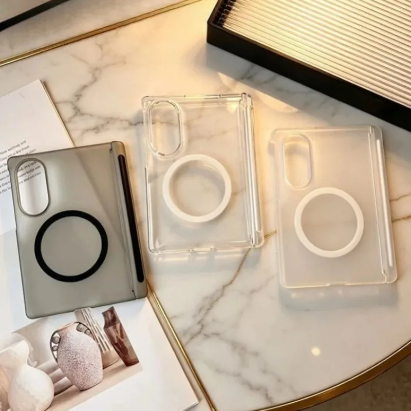 Mattschutz für Scharniere für Magsafe-Hülle für Samsung Galaxy Z Fold 8 Ultra 7 6 5 4 Fold8 Breite Klare Schwarze Magnetische Handyhülle