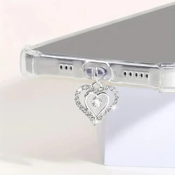 Water Diamond Love Красивый телефон Пылезащитная заглушка Аксессуары Украшение Подвесной кулон для iPhone для Samsung Type-C Зарядный порт