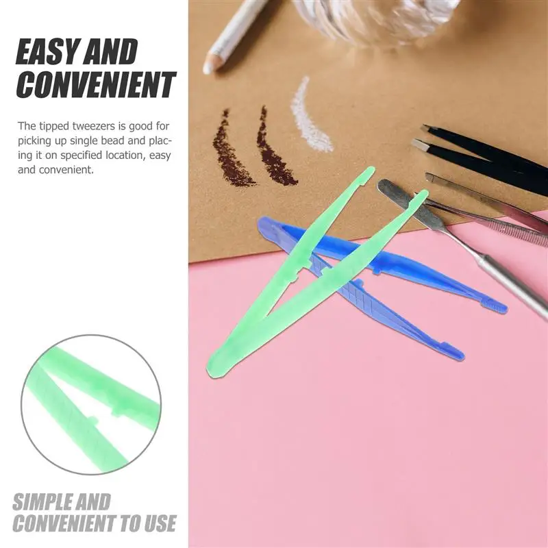 20/10Pcs Plastic Tweezers Medical Repair Small Disposable Tweezers Tools Tweezers Crafts Kids Toys Plastic Clips Multi Colors