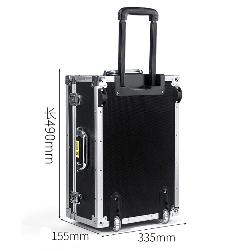 Imagem -02 - Personalizado Pull Rod Toolbox Multi-funcional Manutenção Grande Liga de Alumínio Caixa de Bloqueio de Senha com Caixa de Aviação de Armazenamento de Roda